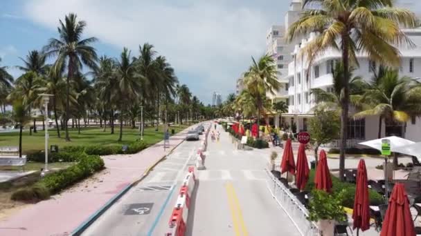 Miami Sahilindeki Güney Plajı Miami Dade Deki Koronavirüs Salgını Nedeniyle — Stok video