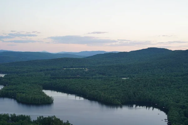 Panorama Del Lago Squam New Hampshire Visto Desde Cima Montaña —  Fotos de Stock