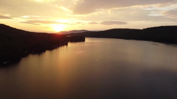 Panorama Lake Squam New Hampshire Como Visto Topo Montanha Rattlesnake — Vídeo de Stock