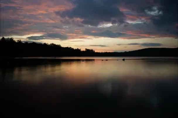 Dlouhá Expozice Východu Slunce Jezeře Squam New Hampshire Time Lapse — Stock video