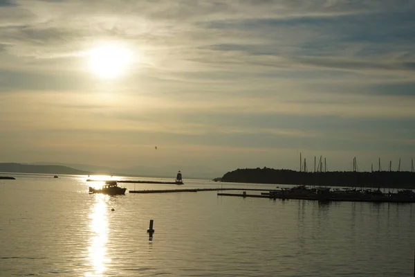 Barcos Porto Burlington Vermont Lago Champlain — Fotografia de Stock