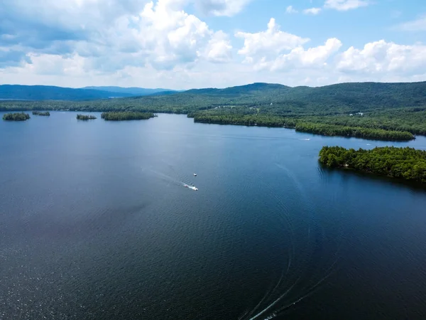 Lago Squam New Hampshire Desde Vista Aérea Del Dron Con —  Fotos de Stock