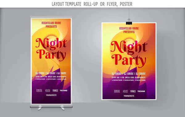Mor ve sarı renkli modern soyut parti el ilanı. Elektro parti el ilanı. Renkli vektör illüstrasyon. Elektro dans müziği. Kulüp dj posteri. . Vektör şenlikli illüstrasyon.