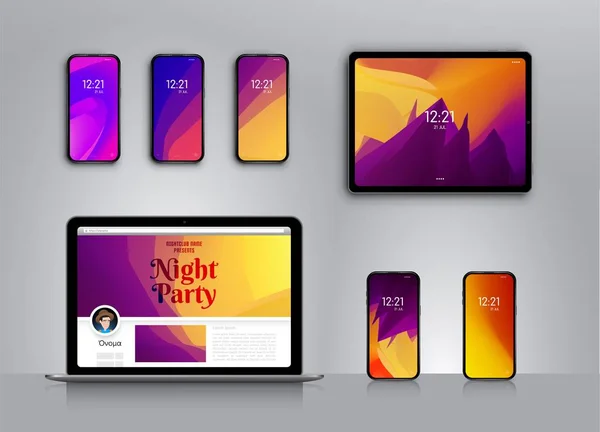 Mor ve Turuncu renkli Akıllı Telefon veya tablet veya afiş için Vektör Duvar Kağıdı. Web sitesi şablonu tasarımı. Renkli soyut Vektör illüstrasyon. Modern şablon. Mobil akıllı telefon cihazı gadget.