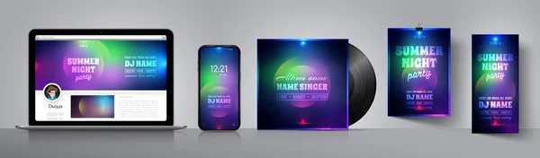 Dans partisi afişi. Akıllı telefona duvar kağıdı. Gece kulübü el ilanı. Yaratıcı şablon posteri. Dans kulübü parti ilanı. Vektör illüstrasyon. Koyu zeminde soyut şablon afiş. Vektör tasarım elemanı.