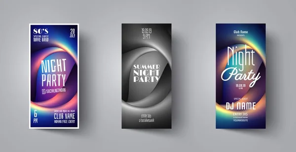 Broşür veya Poster soyut arka plan ile müzik gece kulübü partisi için. Olay için Vektör afiş şablonu tasarım, disko parti, konser, dans kulübü, kutlama, dj kartı. Festival için yaratıcı broşür, göstermek.