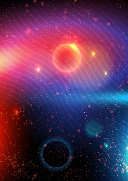 Modern soyut vektör arka plan şablonu veya kırmızı mavi arka plan üzerine Duvar Kağıdı. Uzay, yıldızlar. Broşür, kart, el ilanı, poster, kapak için soyut arka plan. Vektör çizimi