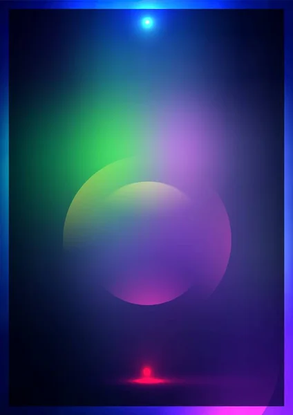 Koyu parlak arka plan üzerinde modern soyut vektör arka plan şablonu veya Duvar Kağıdı. Yuvarlak şekiller, parlak elementler. Broşür, kart, el ilanı, poster, kapak için soyut arka plan. Vektör çizimi