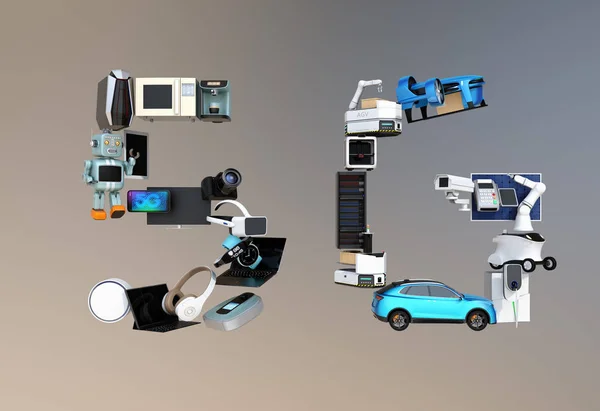 Appareils Intelligents Drone Véhicule Autonome Robot Disposés Texte Concept Image — Photo