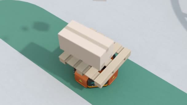 物流机器人和自动导引车 Agv 移动到传送带的一侧 工厂自动化理念 — 图库视频影像