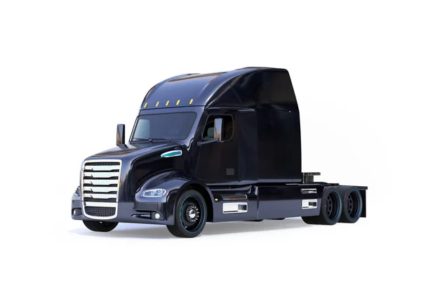 黑色燃料电池驱动美国卡车机舱孤立的白色背景 渲染图像 — 图库照片