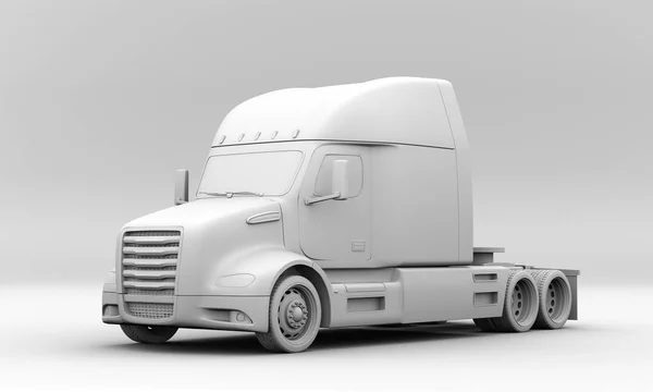 粘土渲染燃料电池驱动的美国卡车 渲染图像 — 图库照片