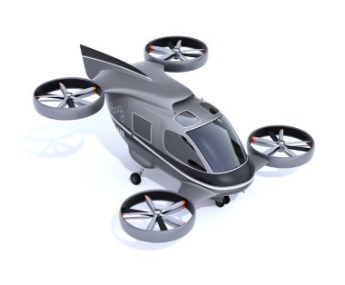 Kendi kendine sürüş yolcu uçağı beyaz arka plan üzerinde izole. 3D render resim.