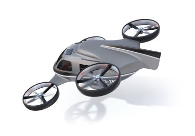 Kendini beyaz arka plan üzerinde uçan yolcu uçağı sürüş. 3D render resim.