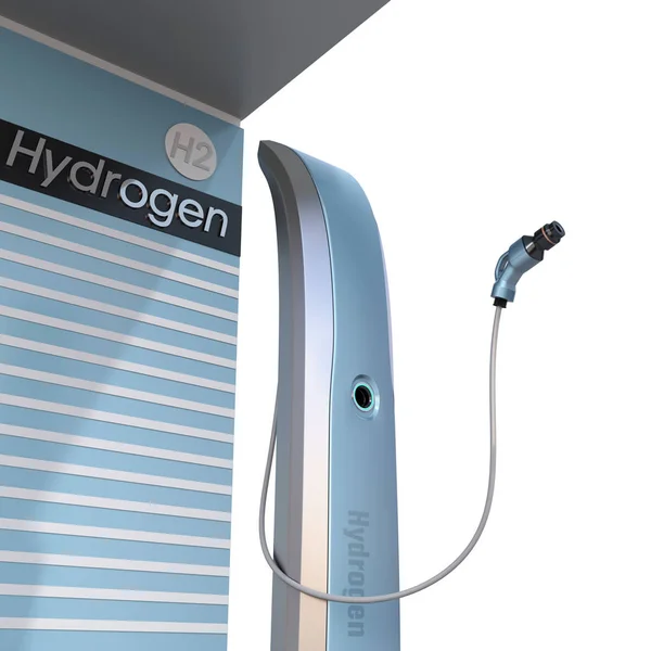 Hydrogen dispensers in Fuel Cell Hydrogen Station. 3D rendering image.
