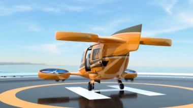 Turuncu yolcu uçağı taksi helikopter pisti kalkışa hazırlanıyor. Açılan arka kapağı golf çantaları bagaja uzayda görebiliyordu.