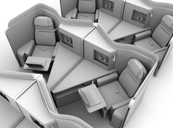 Clay Renderelés Luxus Business Class Suites Elrendezés Rendering Kép — Stock Fotó