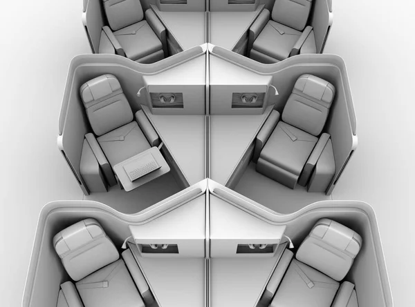 Clay Rendering Luxury Business Class Suites Layout Rendering Image — Stock Photo, Image
