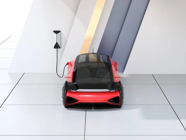 Carga Coche Eléctrico Autónomo Estación Carga Imagen Renderizado —  Fotos de Stock