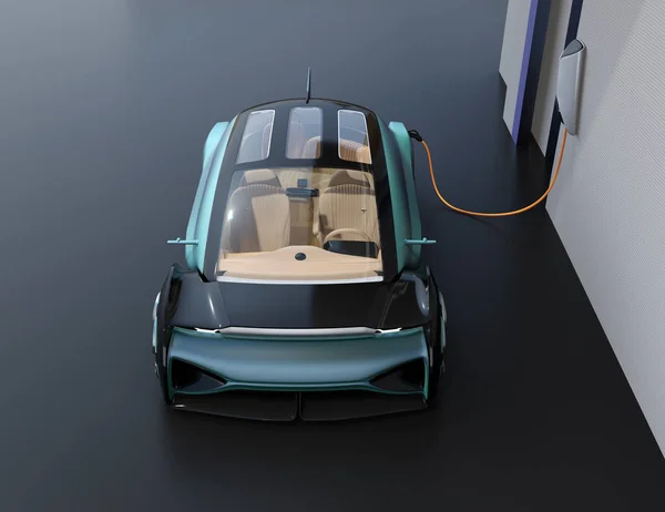 Carga Coche Eléctrico Autónomo Estación Carga Imagen Renderizado —  Fotos de Stock