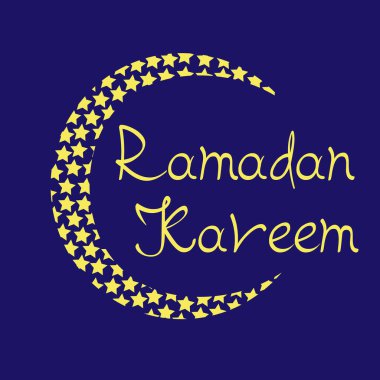 İslami Hilal 'in kağıt grafiği. İslami dekorasyon. Ramazan Kareem - Müslüman yılının görkemli ayı.