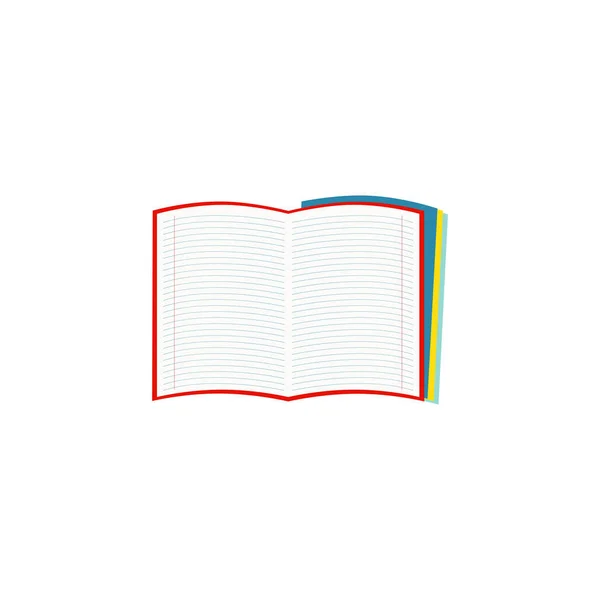 Ilustração Vetorial Bloco Notas Branco Vermelho Caderno Caderno Fechado Capa — Vetor de Stock