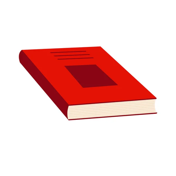 Libro Rojo Ilustración Vectorial Sobre Fondo Blanco — Vector de stock