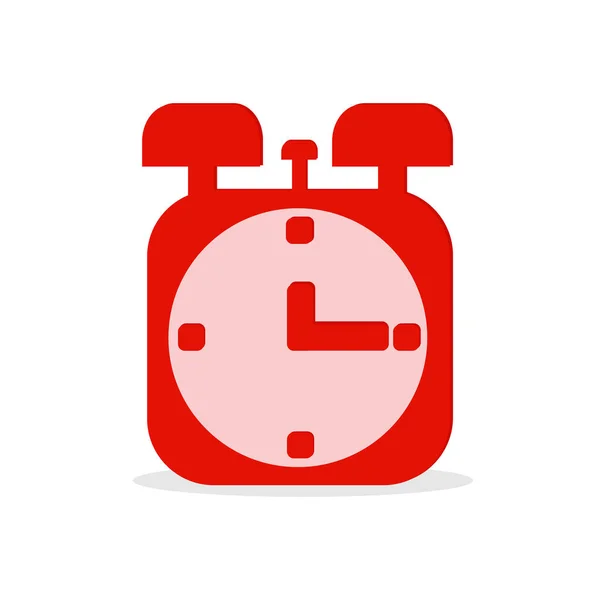 Beyaz arkaplanda kırmızı alarm saatinin vektör çizimi.