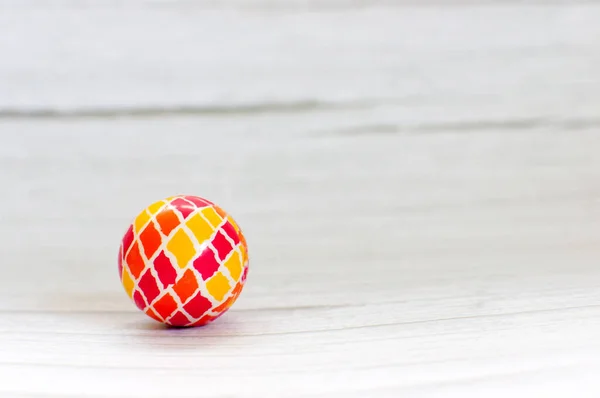 One Multi Coloured Ball Isolated Gray Background Close — Stock Photo, Image