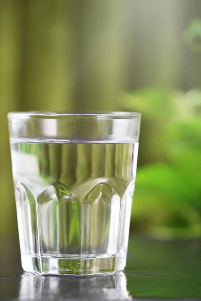 Close up glass of pure fresh water.