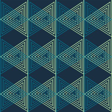 Mavi ve yeşil üçgen spirallerinin kusursuz tekrarlayan deseni