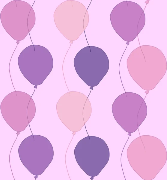 Seamless Repeating Pattern Purple Air Ballons — Stock Vector