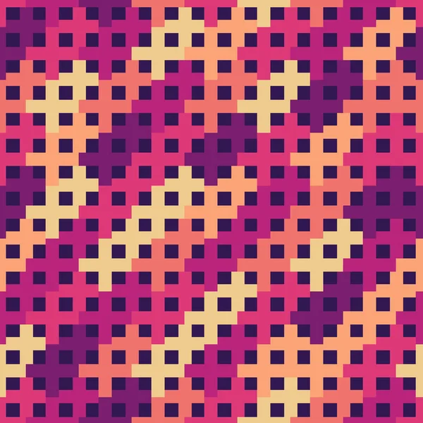 Motif Géométrique Sans Couture Répétition Croix Sur Fond Violet — Image vectorielle