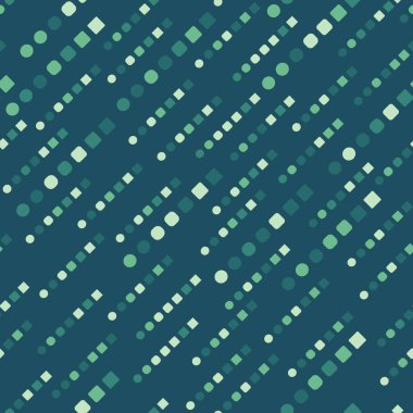 Yeşil kareler ve dairelerin geometrik ve pürüzsüz tekrarlayan deseni