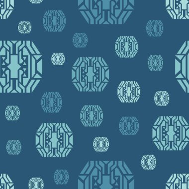 Süslü, pürüzsüz, mavi tekrarlayan desen