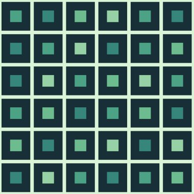 Yeşil karelerin geometrik ve pürüzsüz yinelenen deseni
