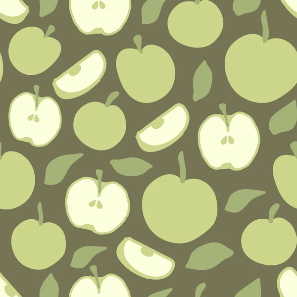 Απρόσκοπτη Επαναλαμβανόμενο Μοτίβο Πράσινων Μήλων — Διανυσματικό Αρχείο
