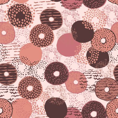 Kırmızı ve kahverengi organik soyut şekillerin kusursuz tekrarlayan deseni