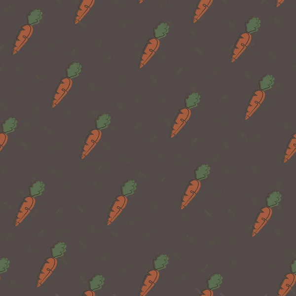 Nahtlos Wiederholendes Karottenmuster Auf Braunem Hintergrund — Stockvektor
