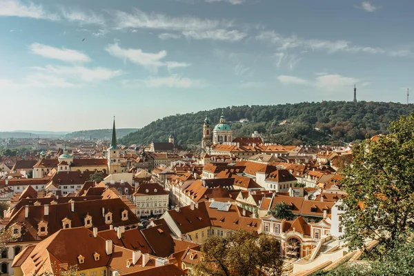 Luftaufnahme Der Altstadt Mit Historischen Gebäuden Roten Dächern Kirchen Petrin — Stockfoto