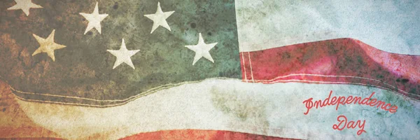 Dzień Niepodległości Przed Pełną Klatkę Pomarszczone Flaga Amerykańska — Zdjęcie stockowe