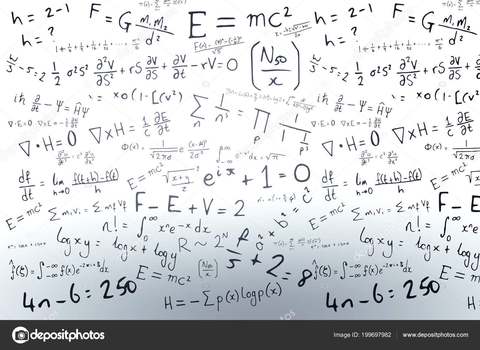Maths Formulas White Background Stock Photo by ©vectorfusionart 199697982