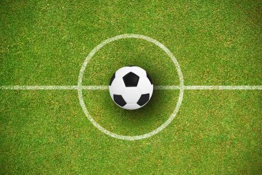 Yeşil arka plan siyah ve beyaz futbol