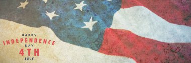 Yıldızlar ve çizgiler ile Amerikan bayrağı karşı bağımsızlık günün kutlu olsun