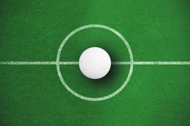 Dijital olarak beyaz deri futbol futbol alanı planı karşı oluşturulan