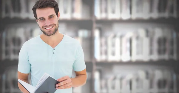 Compuesto Digital Del Estudiante Biblioteca Educación — Foto de Stock