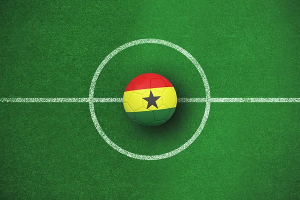 Fútbol Colores Ghana Contra Plan Campo Fútbol —  Fotos de Stock