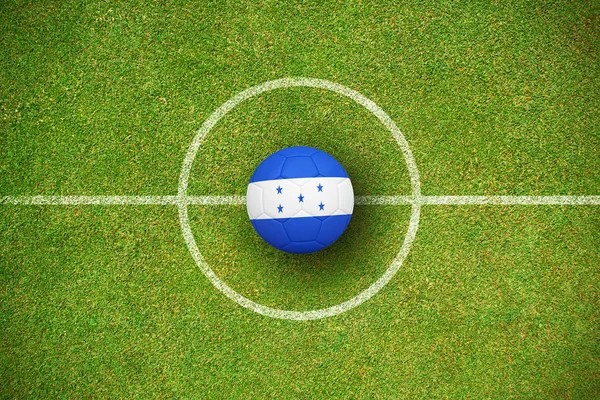 Voetbal Honduras Kleuren Tegen Een Groene Achtergrond — Stockfoto