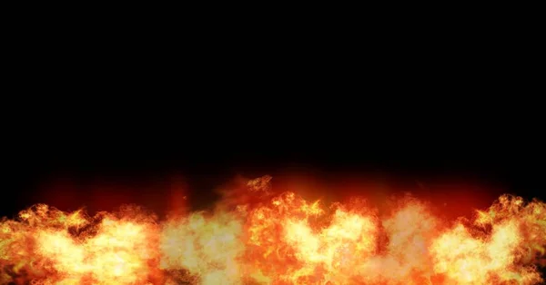 Digitale Composiet Van Brandende Vuur Met Zwarte Ruimte — Stockfoto