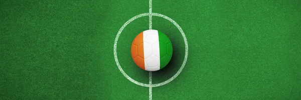 Fotbal Pobřeží Slonoviny Barvách Proti Fotbalové Pole Plán — Stock fotografie